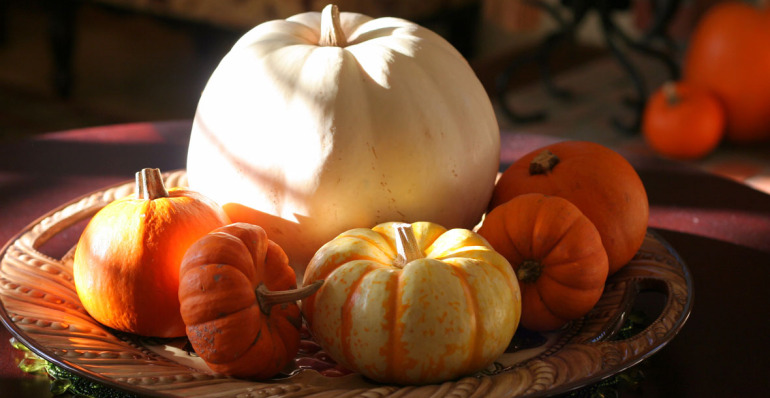 image of pumpkins resting in a bowl