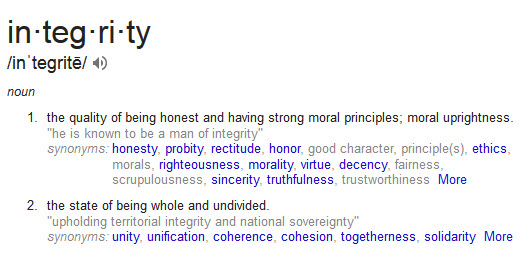 image of the definition of integrity