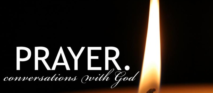 Image of a candle with the words prayer, conversations with God