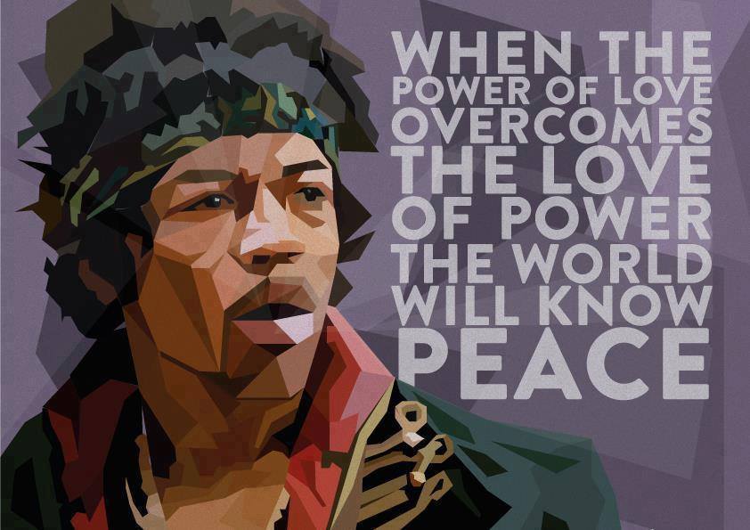image of artistic Jimi Hendrix and one of his quotes