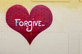 the word 'forgive' in a read heart